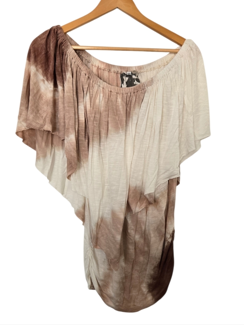 Young Fabulous & Broke Tie Dye Off Shoulder Top Boho Draped Flowy Blouse XS - Picture 4 of 4